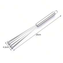 Batedor de Aço com Bola de Aço, Batedor de Ovos Manual de Aço Inoxidável, Utensílio de Cozinha para Assar Batedor