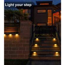1pc Solar Powered Stair Light, Outdoor Wall Light, Fence Light, Waterproof Staircase Light, Garden Railing Light, Solar Stair Light - Multicolor - View 6
