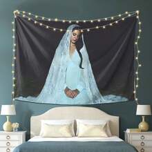 [JIT]Lana Is A Princess Tapestry - Personalized Home And Party Decoration Wall Hanging, Soft Suede Fabric, Bedroom Decoration, Horizontal Arrangement, Ideal Birthday Gift, Suitable For Living Room And Bedroom Use - 彩色 - 查看 1