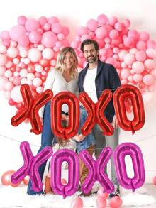 Red XOXO Balloons Pink XOXO Balloons Valentines Day Decorations For For Valentines Day Bridal Shower Wedding Romantic Special Night Party Supplies Decorations - Multicolor - View 5