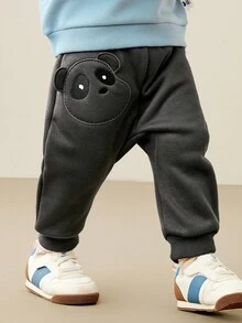 mini bala Pantalones térmicos infrarrojos para bebés niños, invierno 2025, pantalones térmicos cálidos y con forro retenedor de calor - gris hierro - Ver 2