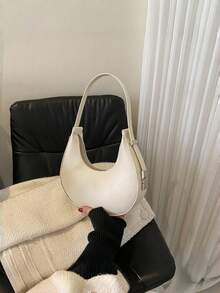 Stylish And Luxurious PU Leather Shoulder Bag/Handbag, French-Style Niche Crescent Bag, Suitable For Shopping Or Commuting. - Multicolor - View 15