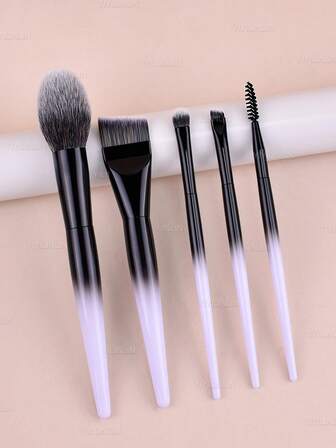 5pcs Professional Makeup Brush Set - Angled Foundation Brush, Eyebrow Brush, Eyeshadow Brush, Detail Brush, Nose Contour Brush, Eyeliner Brush, Highlighter Brush, Eye Makeup Brushes, Ombre Color Makeup Brushes,Brush Set,Makeup Brush Kit,Make Up Brush Set,Make Up Set Complete,Makeup Brush Set,Complete Makeup Kit,Brush Kit,Brushes Makeup Set,Makeup Gift Set