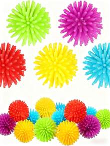 HyDren 25 Pack Mini Spiky Porcupine Balls Stress Toy Soft Fidget Sensory Toy Multi Color Mini Spiky Hedge Balls For Teens And Adults Birthday Party Favors, 1.18 Inches - View 7