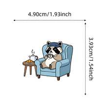 56pcs/Set Animal Stickers, Raccoon Pattern Sticker Pack, Creative Decals For Festivals Cheering And Party, Decorative DIY Gifts, Artistic Stickers For Diary, Laptop, Notebook, Water Bottle, Phone Case, Aesthetics Stickers For Teens Adults, School Supplies - Multicolor - View 2