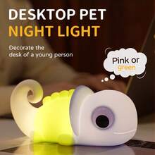 Adorable Touch LED Desk Lamp With Color-Changing Function - Soft Warm Light For Bedroom, Ideal Gift For Birthdays, Nightstand Decor, Rechargeable, Battery, Bedroom Night Light Playful Design Rechargeable Lamp, Bedroom Decor - Multicolor - View 1