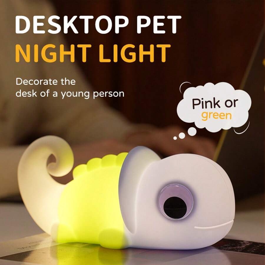 Adorable Touch LED Desk Lamp With Color-Changing Function - Soft Warm Light For Bedroom, Ideal Gift For Birthdays, Nightstand Decor, Rechargeable, Battery, Bedroom Night Light Playful Design Rechargeable Lamp, Bedroom Decor - Multicolor - View 1