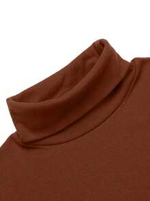 Men's Turtleneck Shirts, Long Sleeve Casual Pullover Lightweight Slim Fit Knitted Sweaters Basic Soft Tops - 棕色 - 查看 6