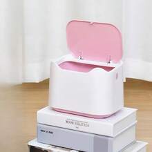 1.8 Galones Blanco Retire Discretamente Su Caja de Arena - Tapa Estilo Planta - Rosa Claro - Rosa - Ver 10