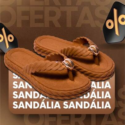 Chinelo Feminino Plataforma com Estilo Trançado e Solado Antiderrapante - Lorena