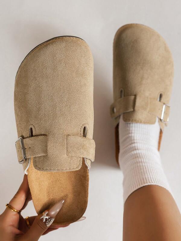 Lässige einfarbige Slip-On Mule Schuhe, bequeme rutschfeste und strapazierfähige Weichsohle, runde Zehenform, bequemes Obermaterial, PVC-Sohle, Slip-On Verschluss, geeignet für Outdoor-Aktivitäten für Mädchen in allen Jahreszeiten, erhältlich in Herbst/Winter wärmeisolierten und ganzjährig nicht-gefütterten Versionen