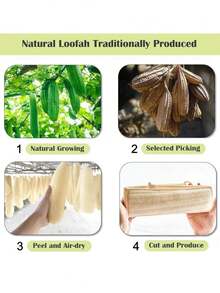 1pc Natural Loofah Sponge, Suitable For Back Massage, Bathing, Exfoliating For Both Men And Women, Can Also Be Used As Bathing Sponge Or Body Scrub, Deep Cleansing, Revitalizing Skin - Yellow - View 2