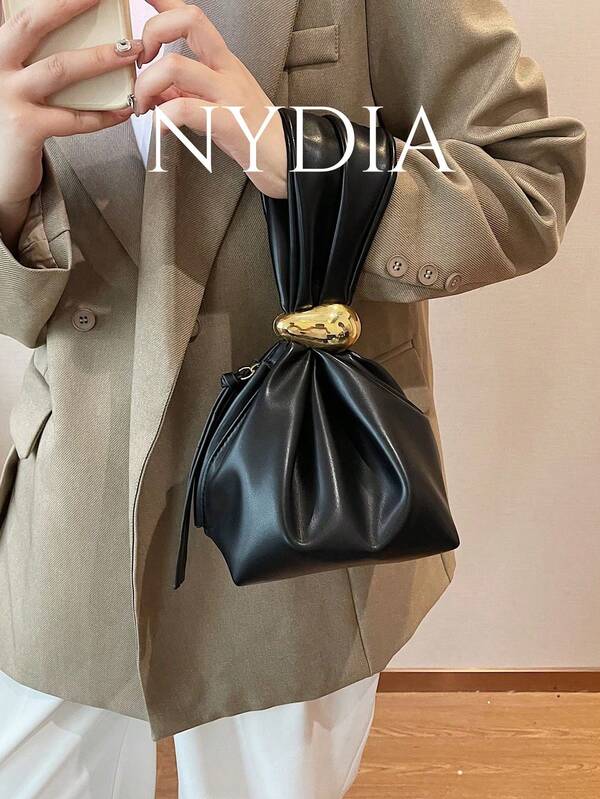 PU Material Handbag Bucket Bag For Evening, Perfectly Matching With Prom Accessories, Fashionable Clutch Bags For Woman