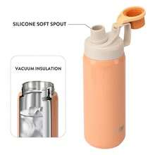 TYESO 900ML (30OZ) Vacuum Insulated Water Bottle With Carrying Handle, Iridescent Colors. Stainless Steel Coffee Cup With Straw, Thermal Bottle, Thermal Cup, 100% Leak-Proof, Keeps Temperature For 24 Hours For Hot/Cold Drinks Or 10 Hours For Hot Drinks. Suitable For Water, Iced Tea, Coffee, Smoothies And Other Beverages. An Ideal Choice For Festive Or Birthday Gifts. - 灰色的 - 查看 9