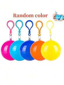 1 pieza/3 piezas Chubasquero desechable de color aleatorio, chubasquero de emergencia portátil para senderismo y camping, chubasquero de plástico desechable unisex para exteriores, chubasquero desechable comprimido con forma de bola gruesa y conveniente para viajes al aire libre, deportes, pesca, camping, accesorios de camping, Día de la Mujer, artículos de viaje, recuerdos de boda, Y2k, dormitorio, accesorios para automóviles de mujer, decoración de cocina - Multicolor - Ver 2