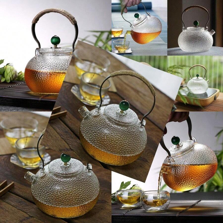 700ml Glass Teapot Heat Resistant Glass Boiling Tea Pot With Removable FilterStovetop  Teapot With Anti-Scalding Handle Design Tea Kettle - màu đen - Xem 1