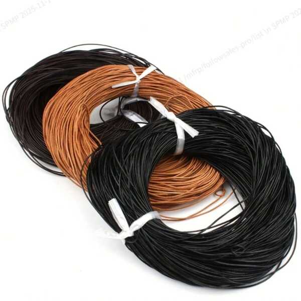 180 pollici Cordino in pelle bovina premium, durevole e flessibile per gioielli fai-da-te, bracciali, collane e artigianato