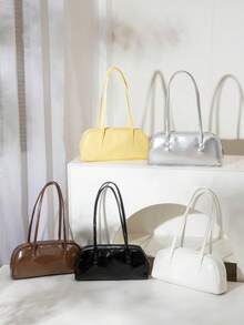 Túi xách thời trang mới màu trơn đa năng thanh lịch, túi xách baguette nữ tối giản sang trọng, túi đeo vai thời trang - Nhiều màu - Xem 1