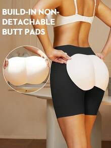 1件装女士塑身腰部无缝提臀塑形衣带衬垫连衣裙增肌塑身衣，圣诞连衣裙内衣收腹平腹紧身裤内裤短裤内衣三角裤腰部训练器臀部衬垫假垫臀部塑形器 - 黑色 - 查看 10