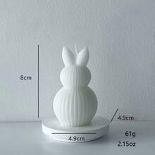 1pc Easter Striped Rabbit Shaped Scented Candle, Home Decor Gift, Weight: 61g - Multicolor - View 9