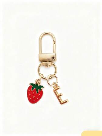 Charm personnalisé de fraise avec initiales et message cadeau / lettre d'amour | Accessoire porte-clés de fraise | Pendentif de sac personnalisé | Idées de cadeaux de charmes de sac, accessoires de voiture pour enseignant, ami, sœur