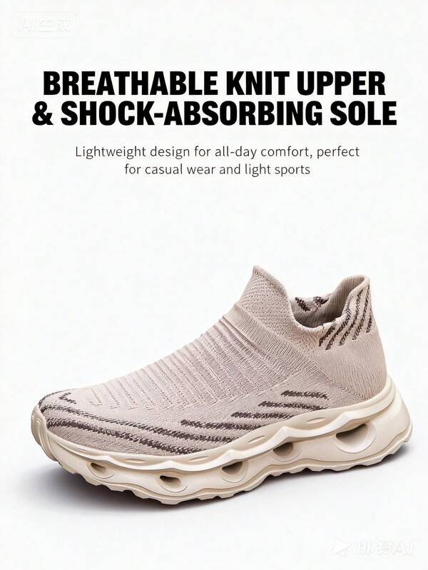 Women's Breathable Comfortable Casual Shock-Absorbing Slip-On Sports Shoes, Outdoor Athletic Socks Shoes