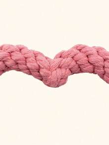 1pc Heart Shaped Woven Rope Chew Toy, Pet Chew Toy, Valentine's Day Gift, Suitable For Small And Medium Pets - Multicolor - View 6