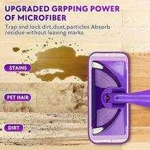 3pcs Reusable Microfiber Mop Pads - Highly Absorbent, Pet Hair Removal, Dust & Dirt Trapping, Cleaning Accessories - Multicolor - View 5