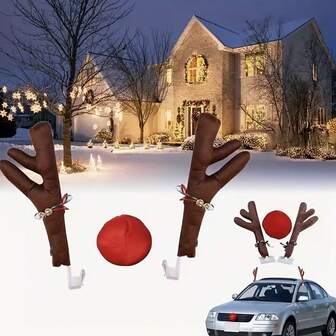 圣诞气氛浓厚！这款汽车驯鹿装饰套装，能将您心爱的汽车变成一只可爱的小驯鹿，节日期间开上街绝对吸睛。套装包含驯鹿角和鼻子，可装饰车窗、车顶和格栅，还有鲁道夫驯鹿叮当作响的圣诞服装——汽车零件装饰套装，是理想的圣诞礼物之选。