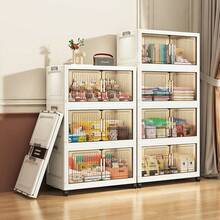 Estante plegable multicapa para el hogar, armario de plástico para snacks, armario para juguetes infantiles - Transparente - Ver 3