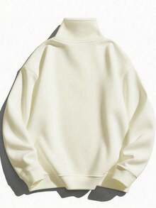 New Men's Plain Color Simple And Versatile Half-Zip Hoodie Fashionable Autumn And Winter Lapel Casual Hoodie Loose Sweatshirt