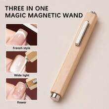 1pc 3-In-1 Cat Eye Effect Gel Nail Polish Magnetic Stick, 2pcs Y-Shaped Cat Eye Design Tool, Multifunctional Gel Polishing Nail Art Tool Magnetic, Suitable For Home Salon Manicure DIY - Màu Khaki - Xem 4