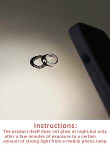 ATLVXJL 2pcs/Set Glow-In-The-Dark Couple/Friendship Star & Moon "I Love You" Couple Rings Set, Casual Couple Jewelry Suitable For Daily Wear And Valentine's Day Gift - Multicolor - View 9