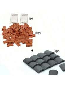 50/200 Stücke, Mini Ton Bauklötze, wiederverwendbare Mini Ton 8 Löcher Ziegel, realistische DIY Mini Baumodelle, können für Bonsai Dekoration, Puppenhaus Dekoration, Mini Baustellenszene Zusammenbau verwendet werden - Verschiedenfarbig - Übersicht 16