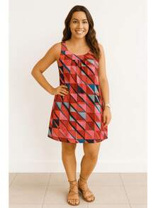 Printed Liganete Dress - Cool Knit Fabric - Aurora - 查看 1