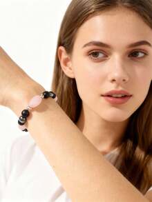 Matching Bracelet For Women Men Boyfriend Girlfriend Bff Gff Heart Couple Gifts Christmas Things Tigers Eye Rose Quartz Natural Stone Beads Jewelry