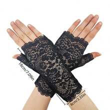 D EXCEED 1/3 双时尚晚宴缎面手套舞会手套长手套适合女士主题舞会服装成人中性肘长氨纶无指长手套服装手套均码适合所有万圣节