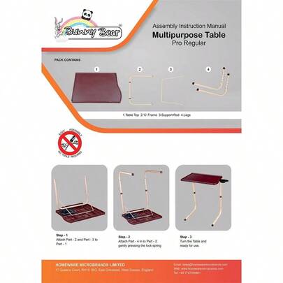 Buddy Regular | Adjustable Multi Position Portable Folding Table Mate For Bed Trey, Work, Watch TV, Dining, Study, O...