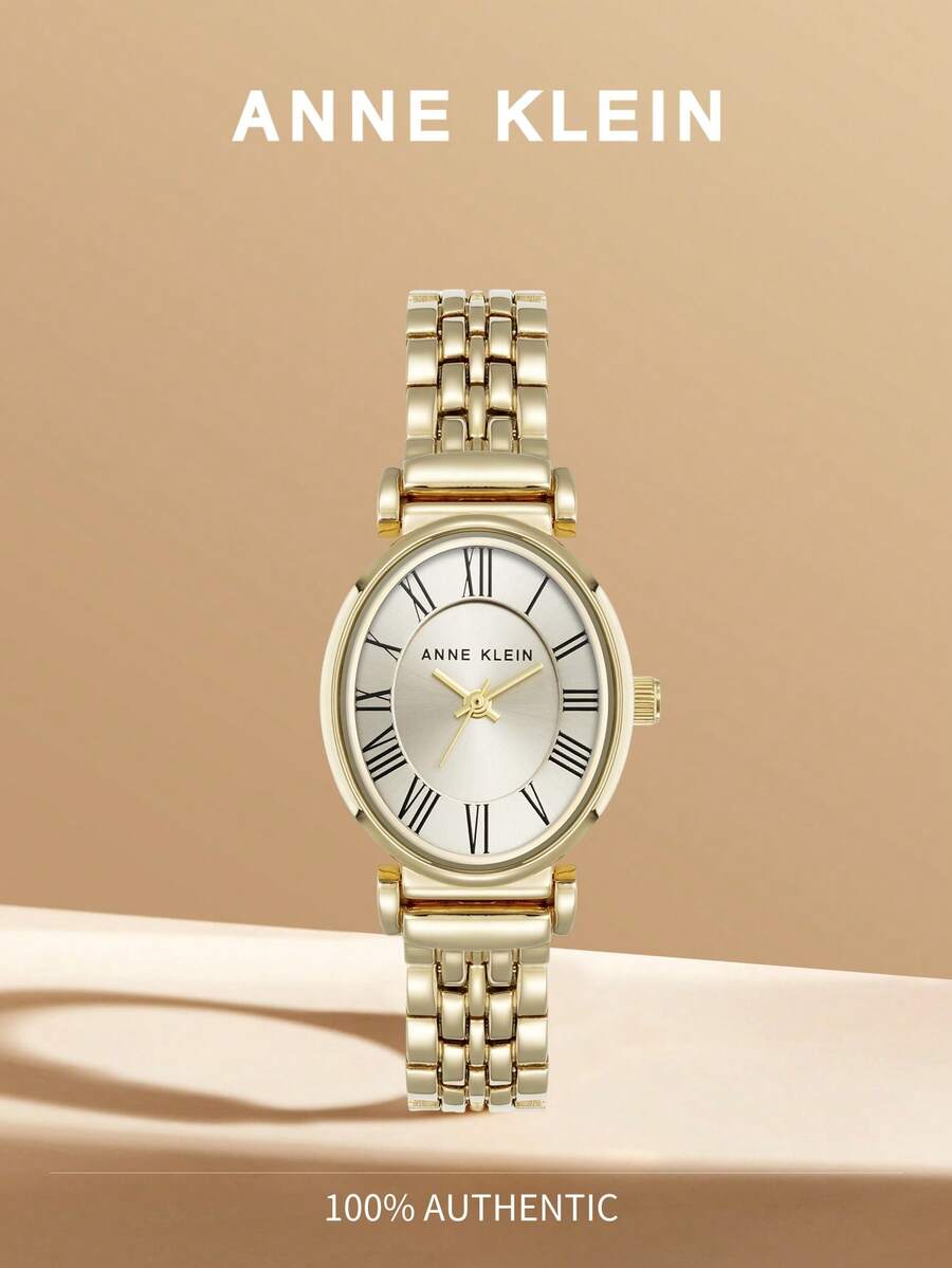 Anne Klein Women's Oval Faceted Quartz Bracelet Watch Perfect Gift For Her - Gold - View 1