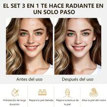 WEUD Skin Care Coreano 3 En 1 Kit, con 1 Crema Hidratante Niacinamida + 1 Serum Centella Asiatica + 1 Serum Péptidos Propóleo, Kit Cuidado Facial Mujer para Hidrata, Ilumina y Unifica el Tono de La Piel - 1 - Ver 1