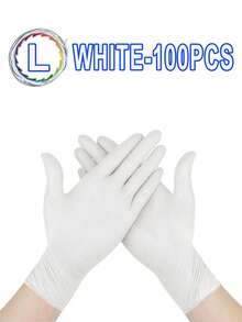 Guantes desechables de nitrilo sin polvo, talla: S, M, L, XL, guantes de limpieza doméstica duraderos, adecuados para cocina, baño, limpieza, manipulación de alimentos, tatuaje, belleza, tinte para el cabello, mascotas, salones, suministros de limpieza, electrodomésticos pequeños (negro, blanco, rosa claro) (sin caja de embalaje) - Multicolor - Ver 11