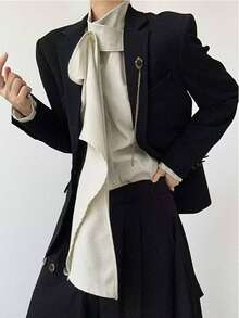 Retro High-End Yamamoto Style Suit, Slim Fit For Men And Women, New Unisex Design, Niche Fashion Suit Jacket - màu đen - Xem 2