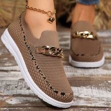 1 Pair Women's New Breathable Anti-Skid Sport Shoes, Slip-On Lightweight Casual Sneakers Suitable For School, Running, Work, Casual, Workout, Hiking, Party, Gathering, Shopping, Dating, Versatile