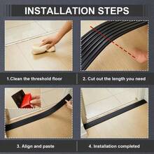 1 件 0.9mx5cm 多用途坡道垫门槛坡道 - 自粘、耐用、防滑，适用于机器人吸尘器、购物车、自行车、轮椅 - 非常适合室内门槛