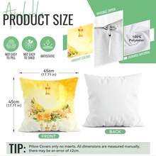4pcs Ramadan Floral Lantern Pattern Pillow Covers, Single-Sided Printed Cushion Covers, Suitable For Living Room, Bedroom, Home Decor, All Season - Multicolor - View 2