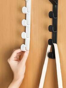 1pc Over The Door Multi-Function Hook Rack, No Drill Storage Hanger For Bedroom, Living Room, Dorm, Bathroom, Home Essentials - Multicolor - View 8