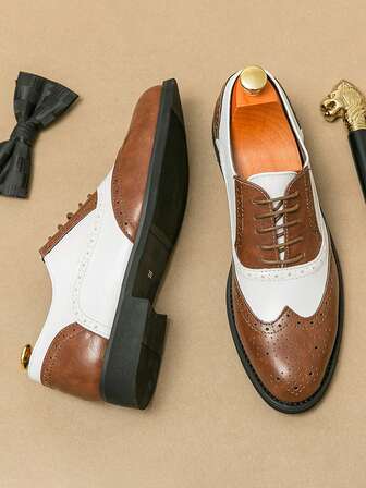 黑色时尚商务休闲皮鞋，韩式正装鞋，男士舒适系带牛津鞋，适合工作、婚礼、派对