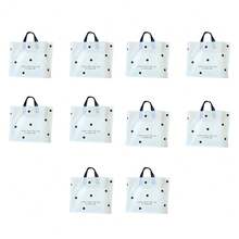 20 piezas Bolsas de tote de regalo de plástico grueso, bolsas de compras reutilizables con acabado mate, negro y blanco, adecuadas para recuerdos de fiesta, embalaje impermeable, patrón de lunares redondos, gran capacidad para ropa, compras de mujeres, cumpleaños, boda, San Valentín, despedida de soltera, ducha nupcial, Halloween, Navidad