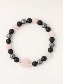 Matching Bracelet For Women Men Boyfriend Girlfriend Bff Gff Heart Couple Gifts Christmas Things Tigers Eye Rose Quartz Natural Stone Beads Jewelry