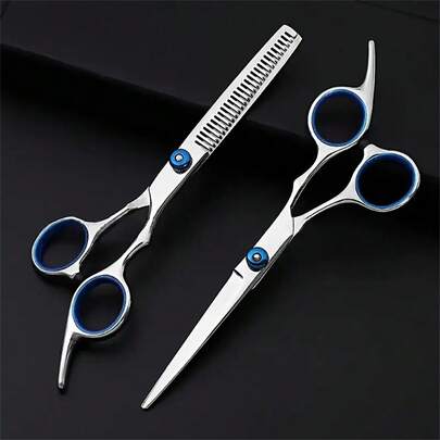 7pcs/Set Hairdressing Scissors 6 Inch Hair Scissors, 2Pcs/Set Professional Hairdressing Scissors Cutting Thinning Scissors Barber Shear Accessories